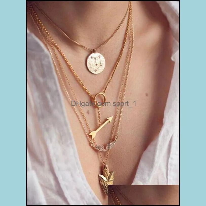 necklaces pendant women men modern dainty arrow char gold charms plated chain long pendant necklaces