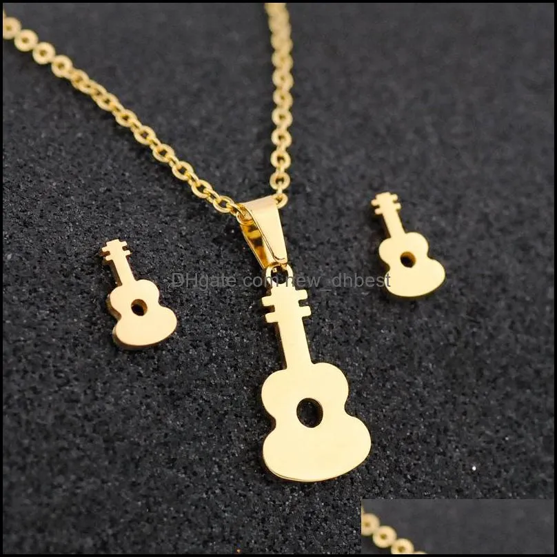 stainless steel jewelry sets guitar lovers engagement jewelry set