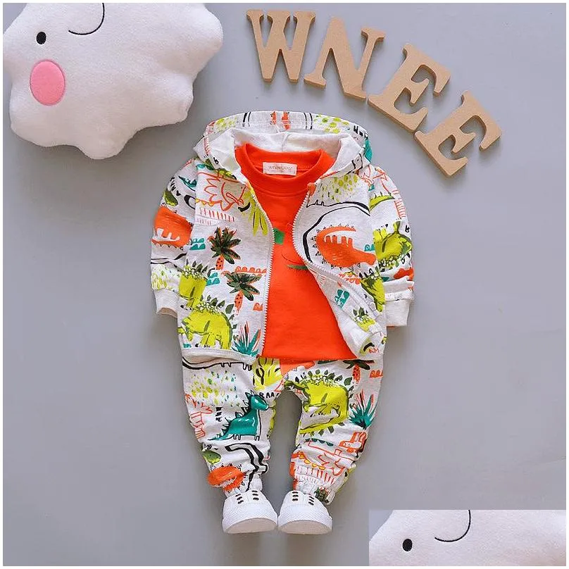 3pcs toddler baby boy clothes outfits hooded coataddt shirtaddpants kids sets children boys clothing sets 57 z2
