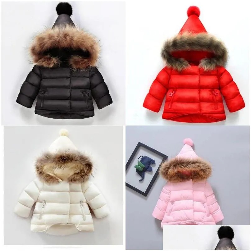 girls coat cotton warm jacket for baby girls winter fur hooded coat kids outerwear children clothing toddler girl jackets 813 v2