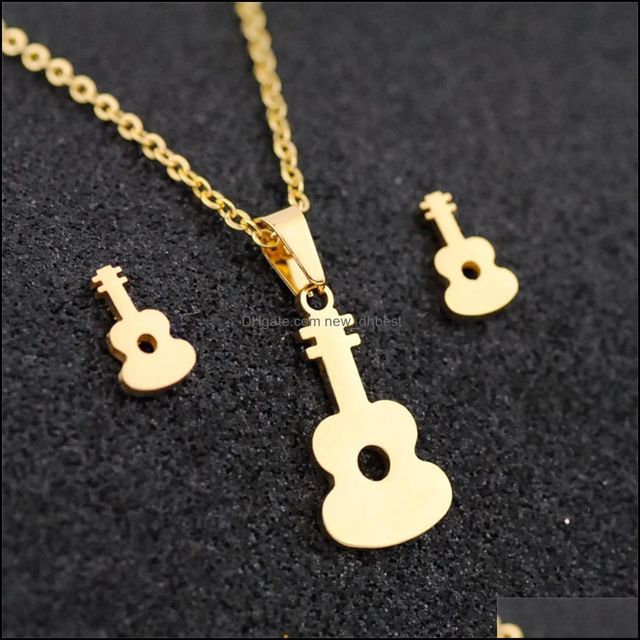 stainless steel jewelry sets guitar lovers engagement jewelry set