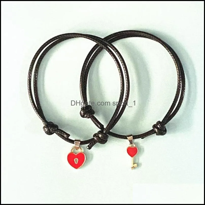 a simple couple bracelet key love lock bracelet jewelry