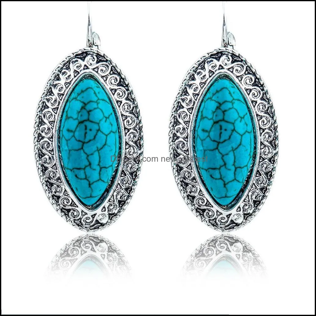 turquoise earrings round dangle jewelry bohemian boho jewelry big drop earring