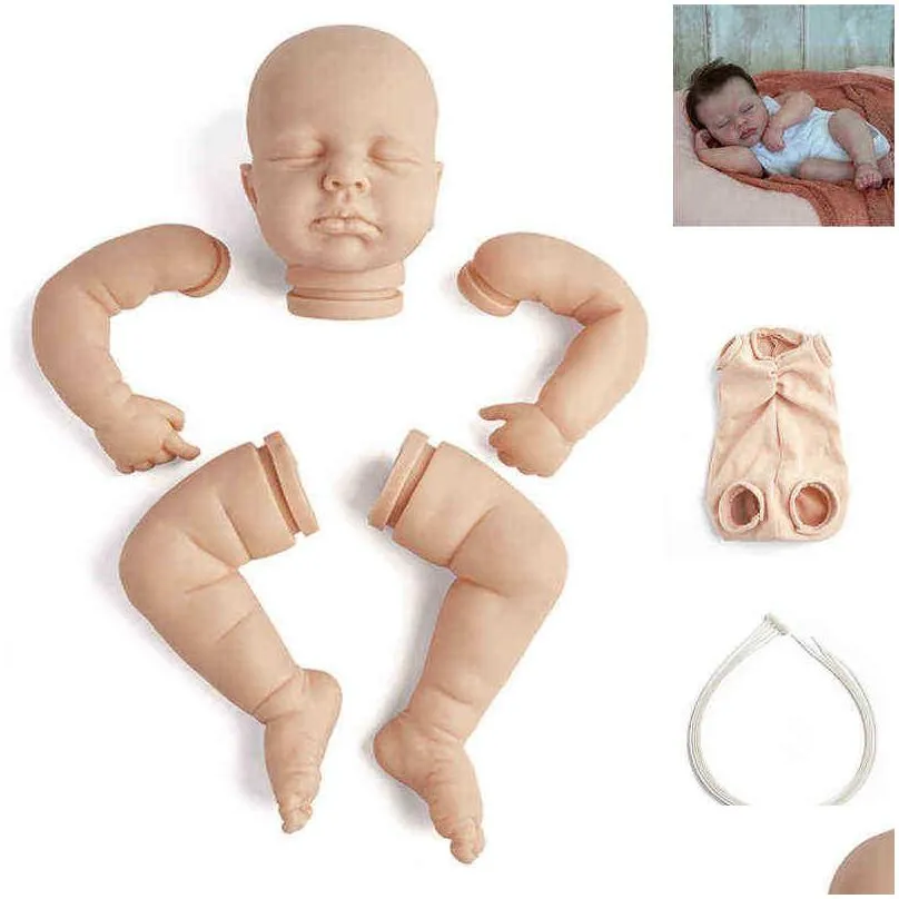 rsg reborn baby doll 20 inches loulou lifelike newborn bebe vinyl unpainted dolls for girls diy blank doll kit birthday gift aa220325
