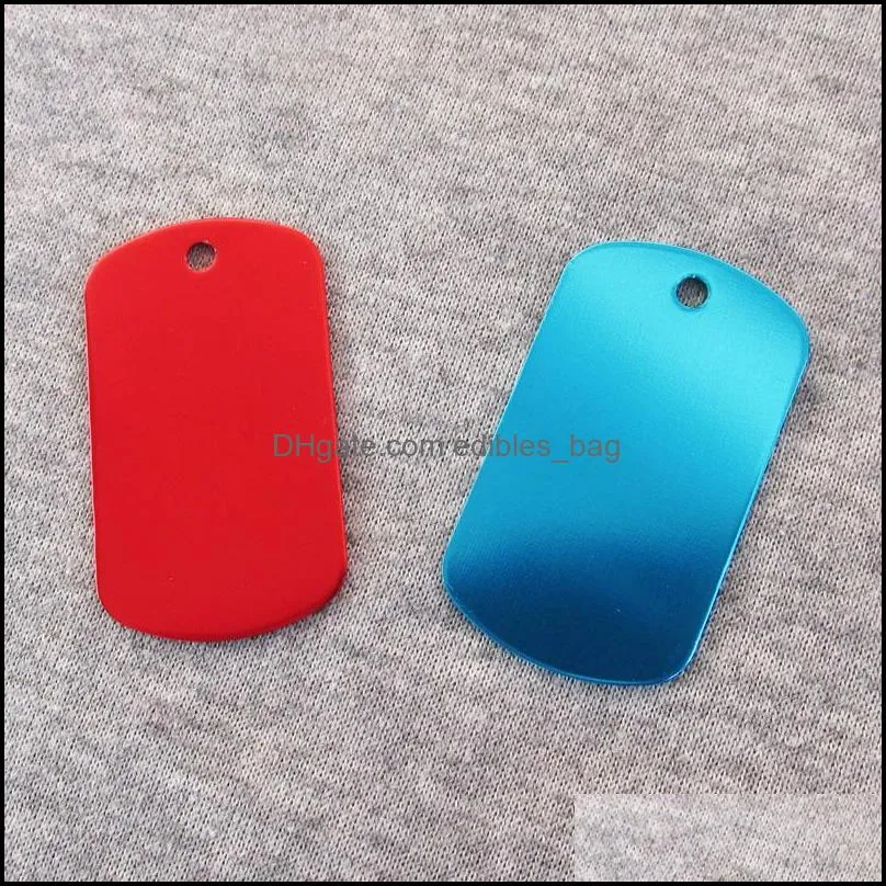 100pcs/lot aluminum alloy military army dog tags blank and laser engravable pet tags fashion men pendants