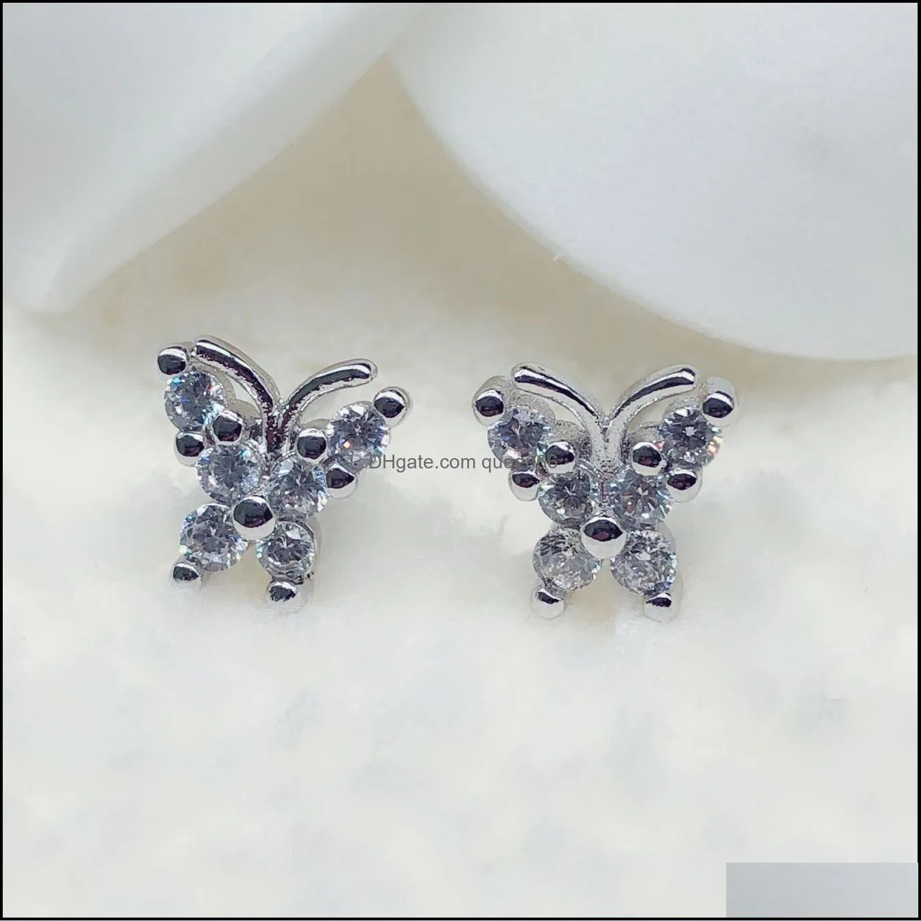 pretty silver earrings imitation jewelry beautiful novel pentagram plated women jewelry butterfly earrings