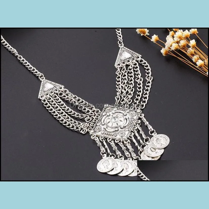 statement necklaces luxury tassel crystal pendant maxi necklaces women big gypsy choker statement necklac