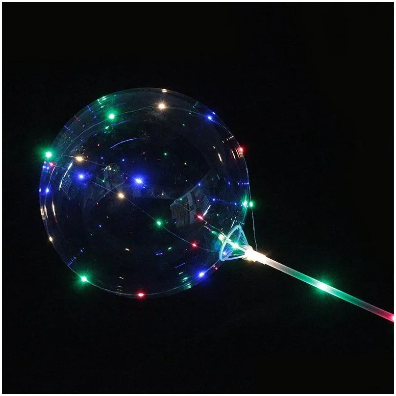 new luminous led balloons with stick  bright balloon lighted up balloon kids toy birthday party wedding decorations 1098 v2