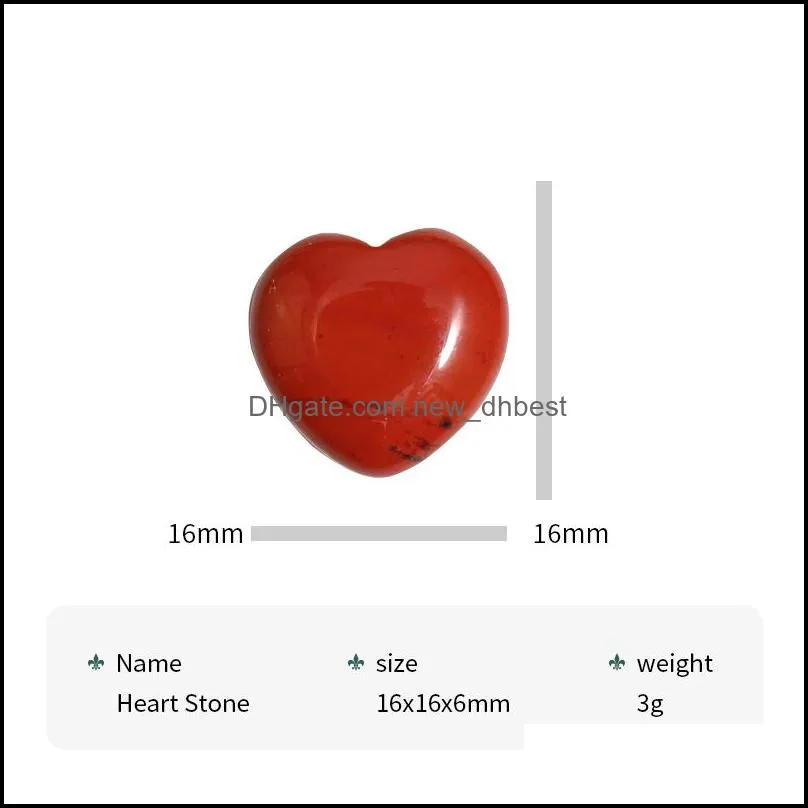 16mm wholesale fashion beads natural heart stone charms gemstone for jewelry making women earring diy accessories