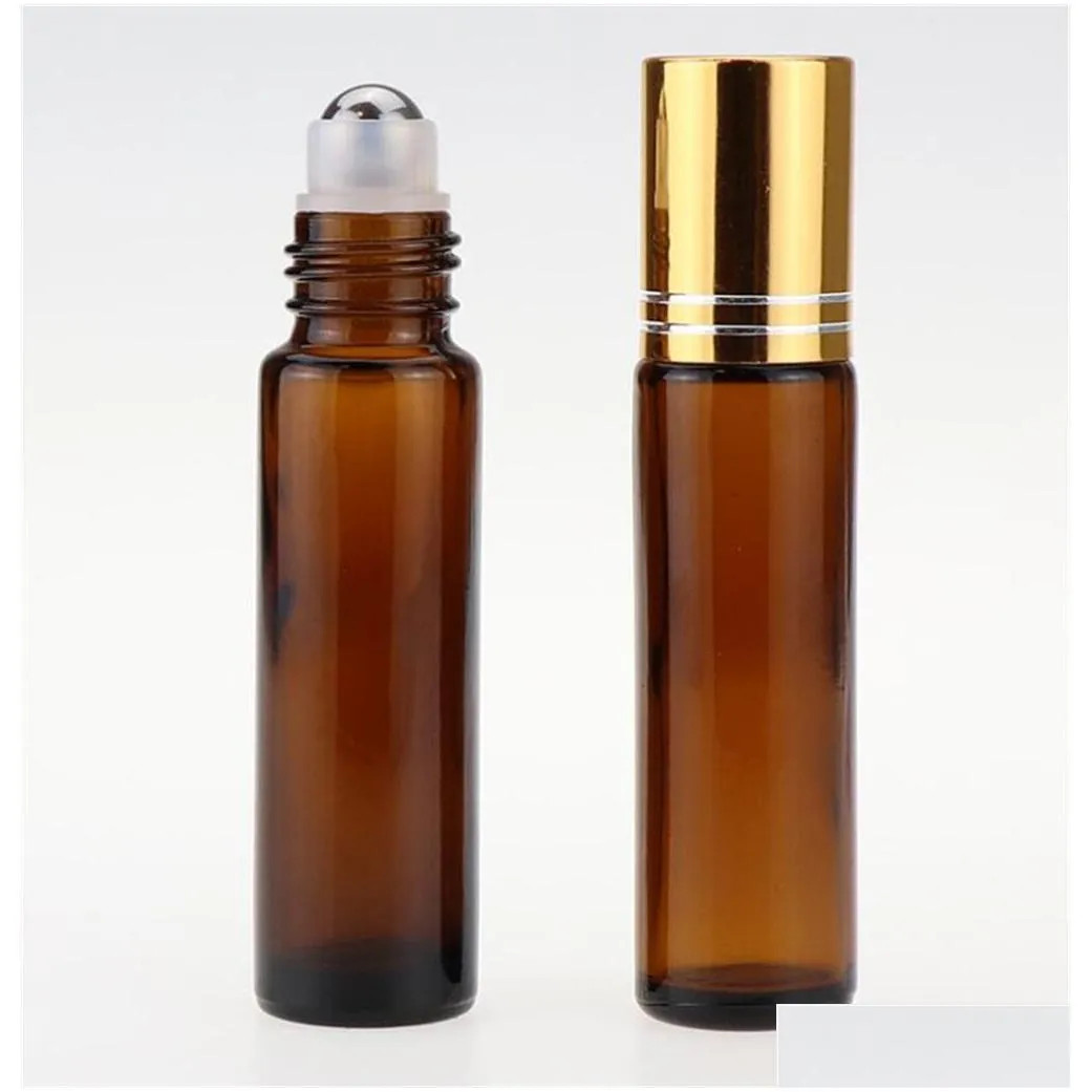  oil roller bottles 10ml frosted amber glass with rollers balls roll on bottle