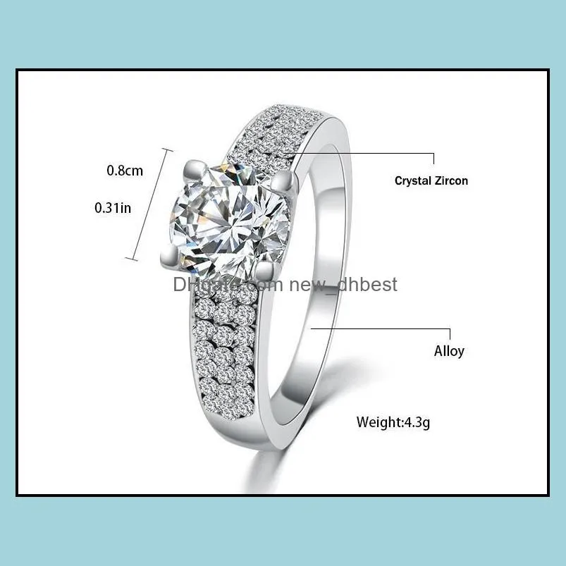 wedding rings men woman korean costume jewelry cubic zirconia gemstone rings