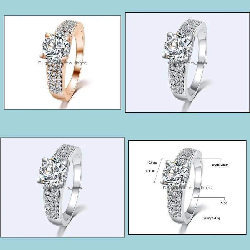 wedding rings men woman korean costume jewelry cubic zirconia gemstone rings