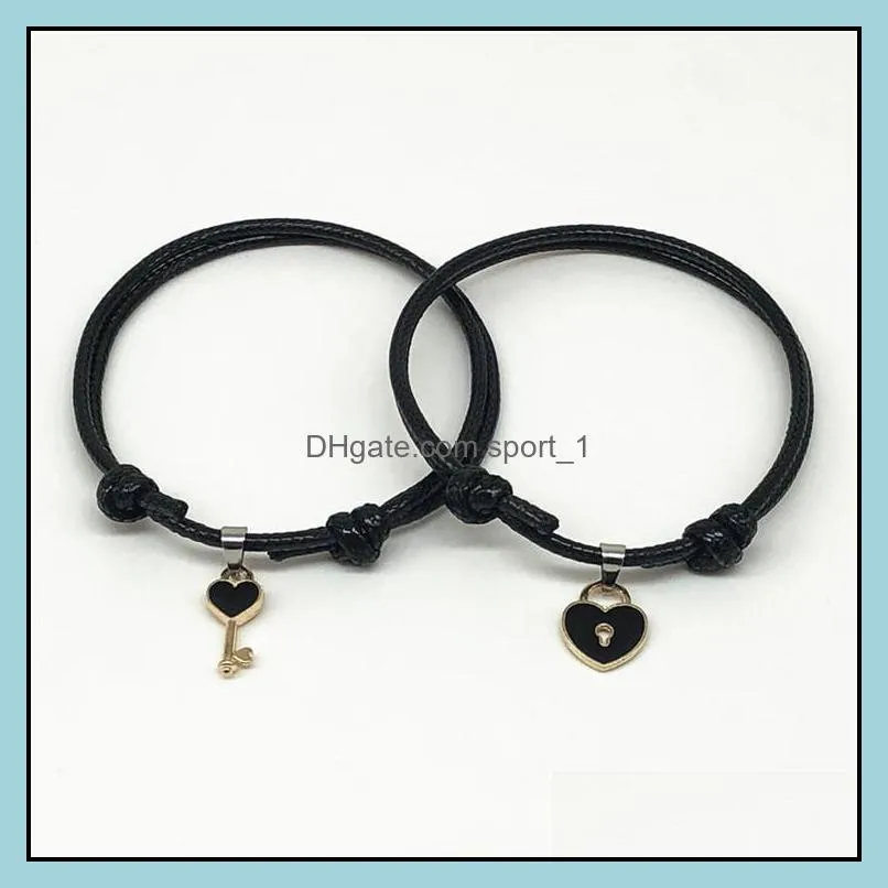 a simple couple bracelet key love lock bracelet jewelry