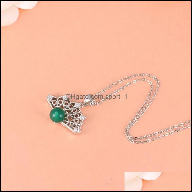 fashion womens necklace inlay necklace fan shaped fan pendant clavicle chain necklace female jewelry accessories