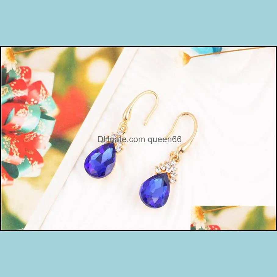 party jewelry set water drop earrings and american fashion gold series jewery sets bridesmaid jewelry set