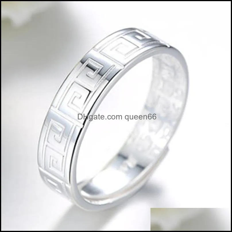 vintage silver rings unique style party wedding rings for women ethnic silver color love engagement ring