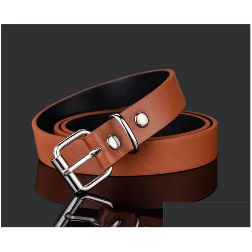 simple design kids faux leather belts plsin color children buckle belt girls boys leisure strap high quality 947 v2