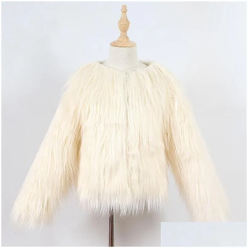 autumn kids fur jackets for girls parkas waterfall baby girls faux fur coat princess girl fur coat children outerwear 210y 968 v2