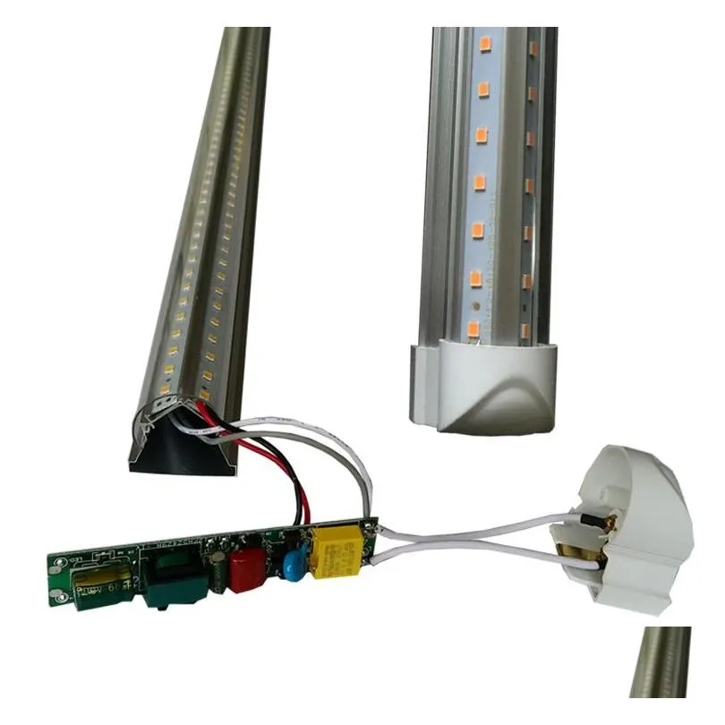 4ft 5ft 6ft 8ft led lights vshaped integrated led tube light fixtures 4 row leds smd2835 led lights 100lm/w stock in usavshaped 2ft 3ft