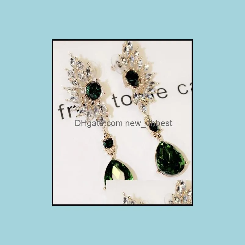 earrings pretty statement fashion jewelry brand design korean crystal drop earring diamond gemstone wing feathers bohemian