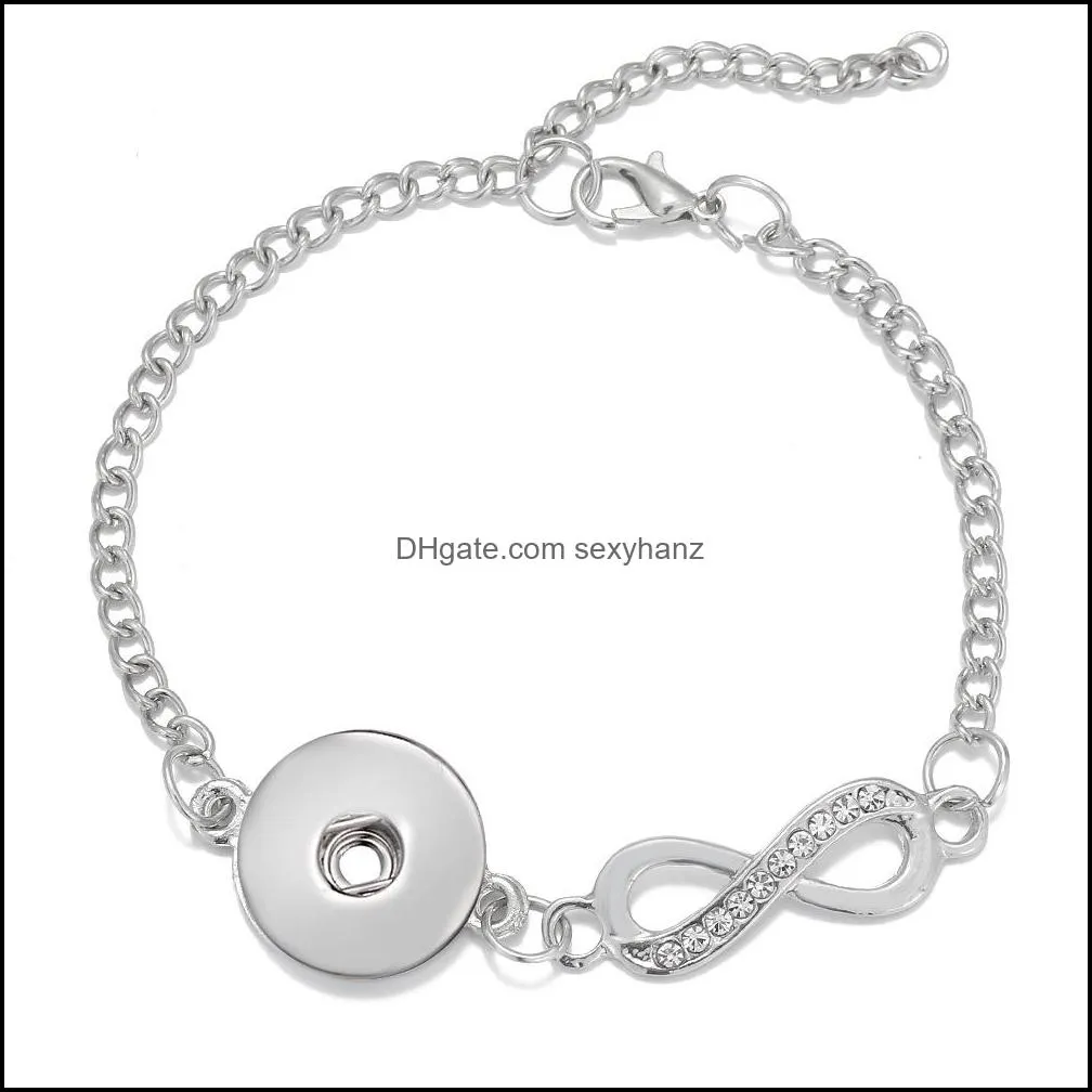noosa snap bracelet rhinestone infinity 18mm ginger snaps buttons chunk charm wristband jewelry