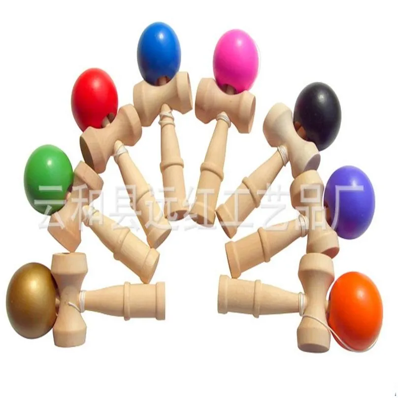 8 color big size 18x6cm kendama ball japanese traditional wood game toy education gift children toys 2719 y2