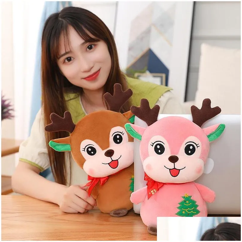 2022 25cm new style stuffed animals wholesale cartoon plush toys lovely little deer for christmas