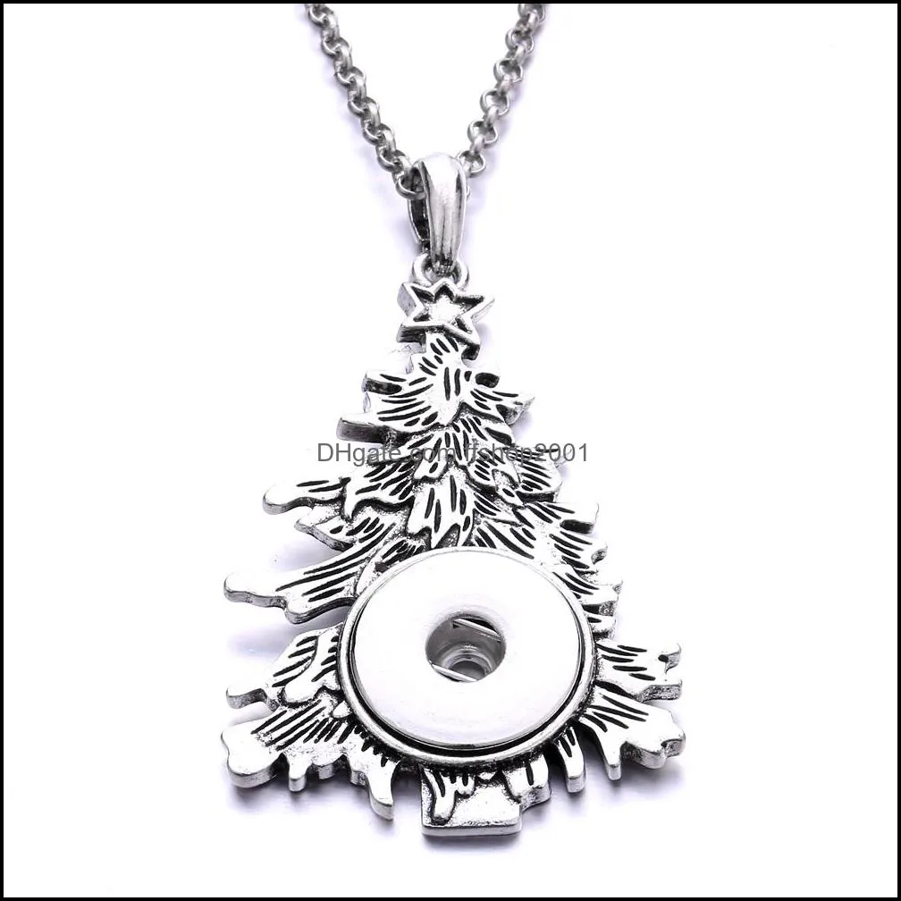fashion tree of life crystal snap button necklace 18mm ginger snaps buttons charms with stainless steel chain necklaces for women