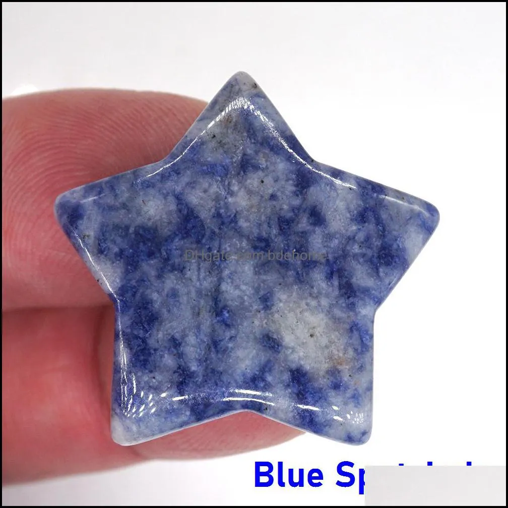 3cm mini star statue ornament natural stone crystal carving home decoration crystals polishing gem healing jewelry