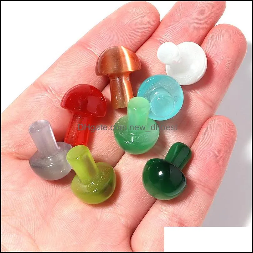 20x15mm cat eye mini mushroom plant statue crystal stone carving aquarium lucky home decoration crystals polishing for jewelry making