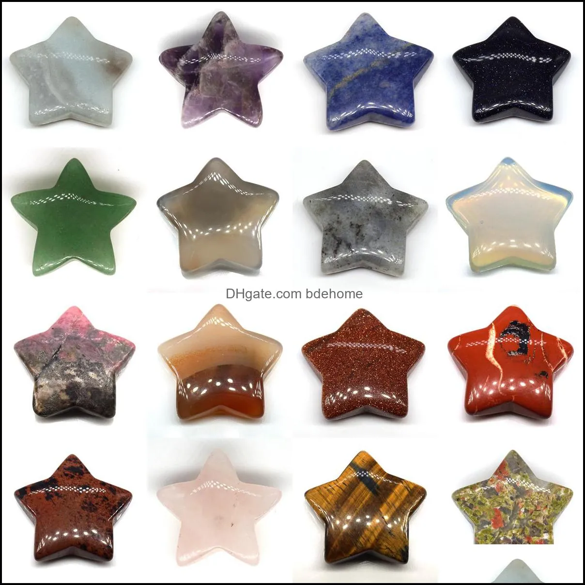 3cm mini star statue ornament natural stone crystal carving home decoration crystals polishing gem healing jewelry