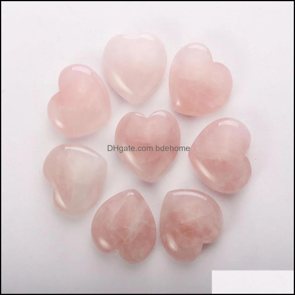 natural 30mm heart turquoise rose quartz stone love naked stones hearts decoration ornaments hand handle pieces diy necklace