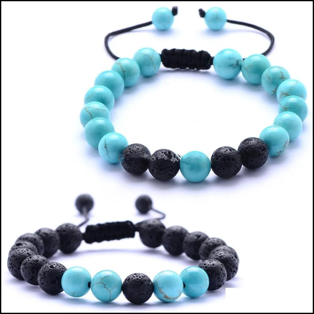 fashion black lava stone essential oil diffuser bracelet square tree of life 7 chakra beads women men yoga buddha bracelets jewelry