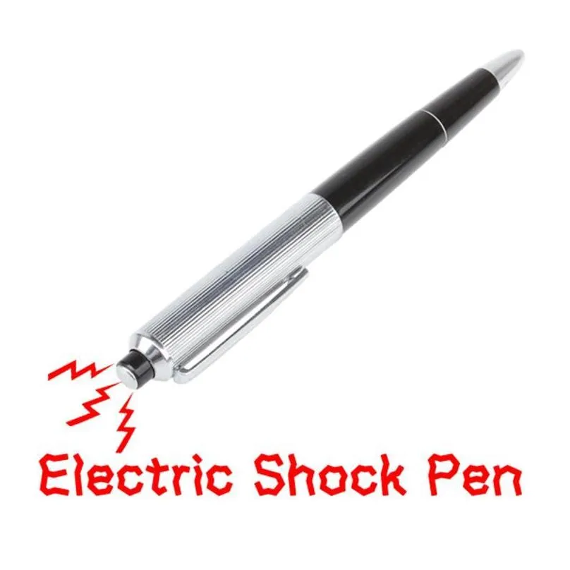 fun toys pen shocking electric shock toy pens with box packaging april fools day exotic ballpoint gift joke prank trick