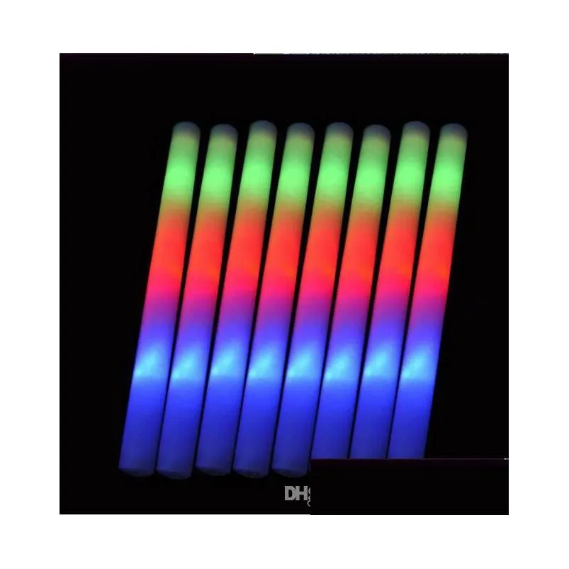 led foam stick colorful flashing batons red green blue light up sticks festival party decoration concert prop