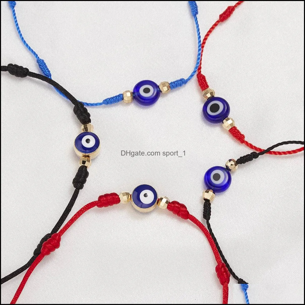 turkish lucky evil eye bracelets for women 6pcs/set handmade braided red black rope 7 knots luck jewelry friendship bracelets
