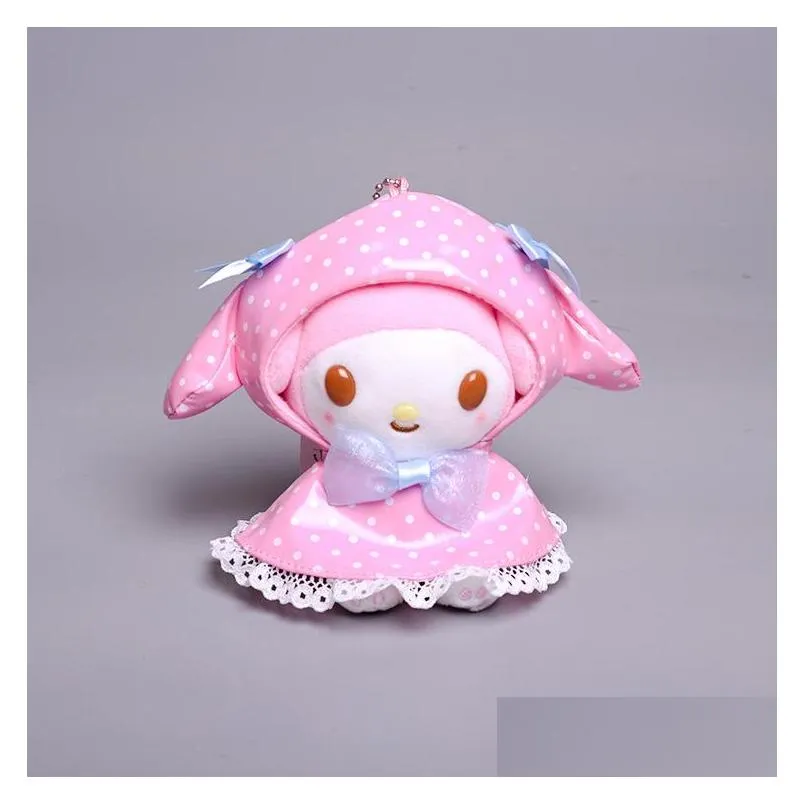 2022 stuffed animals six types wholesale cartoon plush toys lovely raincoat kuromi 12cm keychains