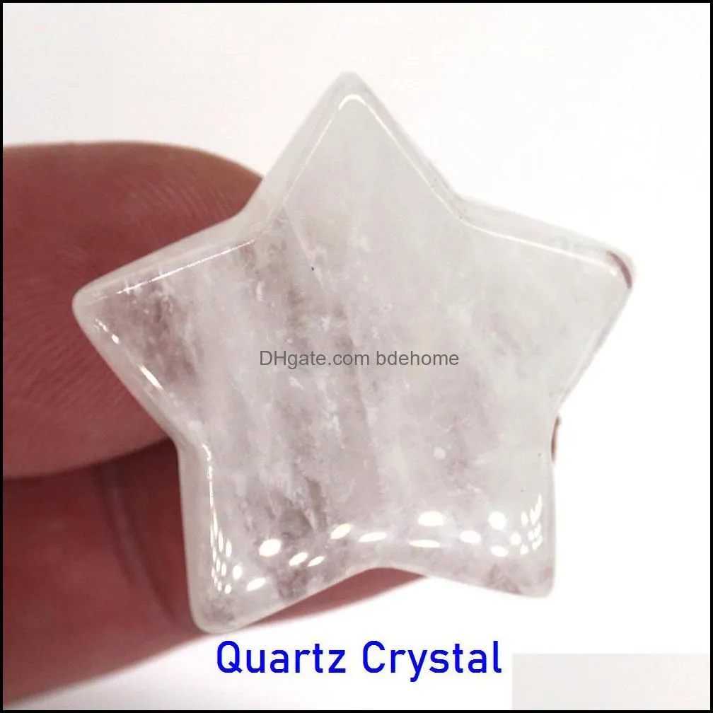 3cm mini star statue ornament natural stone crystal carving home decoration crystals polishing gem healing jewelry