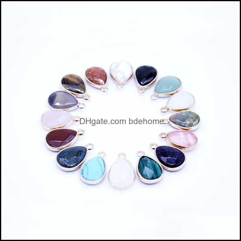 natural druzy crystal quartz stone mixed pendants connector for diy necklace earrings jewelry making