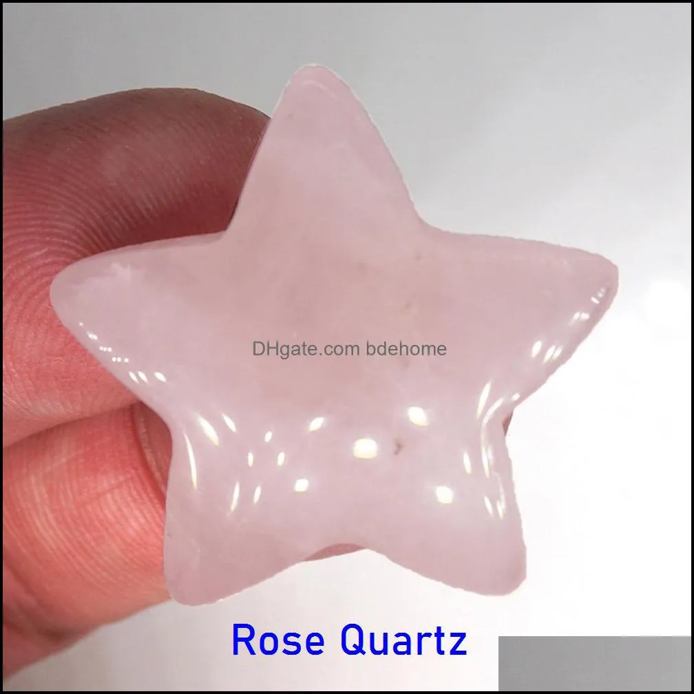 3cm mini star statue ornament natural stone crystal carving home decoration crystals polishing gem healing jewelry