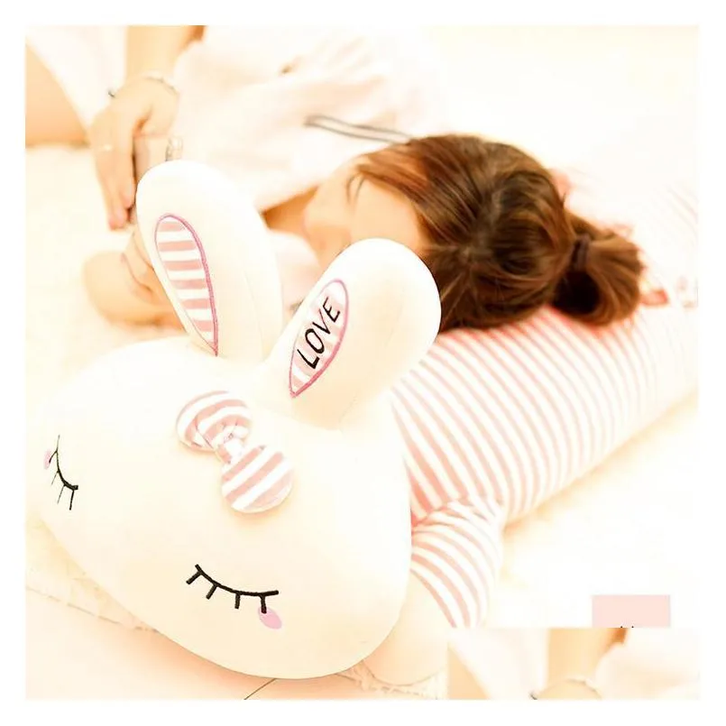 squishy rabbit stuffed toys doll lying 50cm plush rabbits toy green pink animals soft plushie hand warmer blanket kids comforting gift