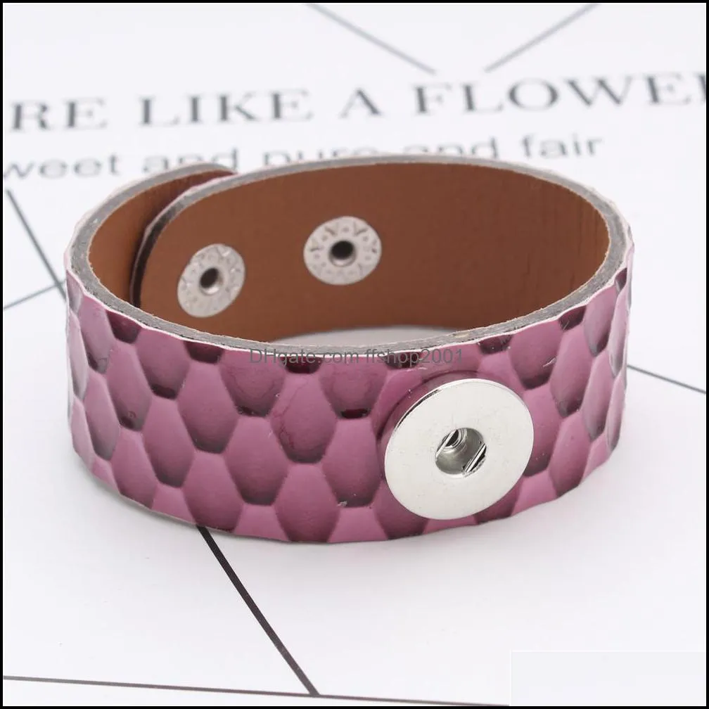 18mm snap button jewelry three buckles alloy charms craft snaps wrap bracelets bangles adjust leather snap button brcelet