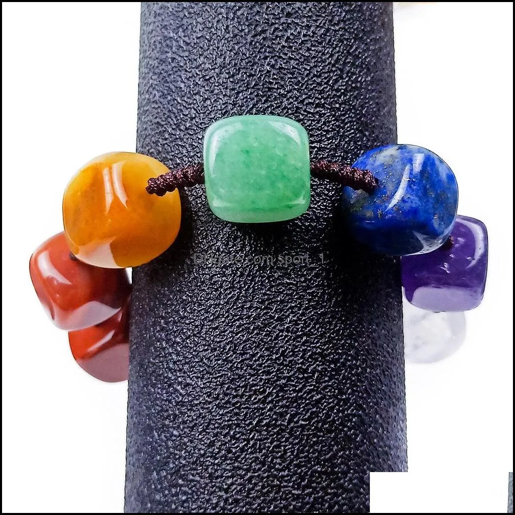 cubic seven chakra healing stone bead charm bracelet women men braided woven energy buddha bracelets jewelry