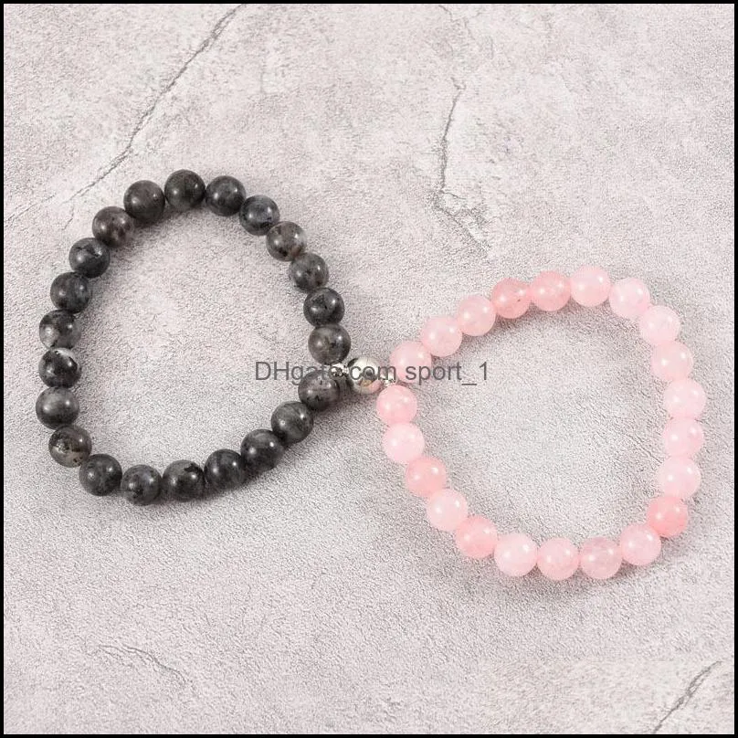 lover chic magnet friendship bracelets for couples 8mm pink white black stone stretchy rope beaded bracelet statement jewelry gifts