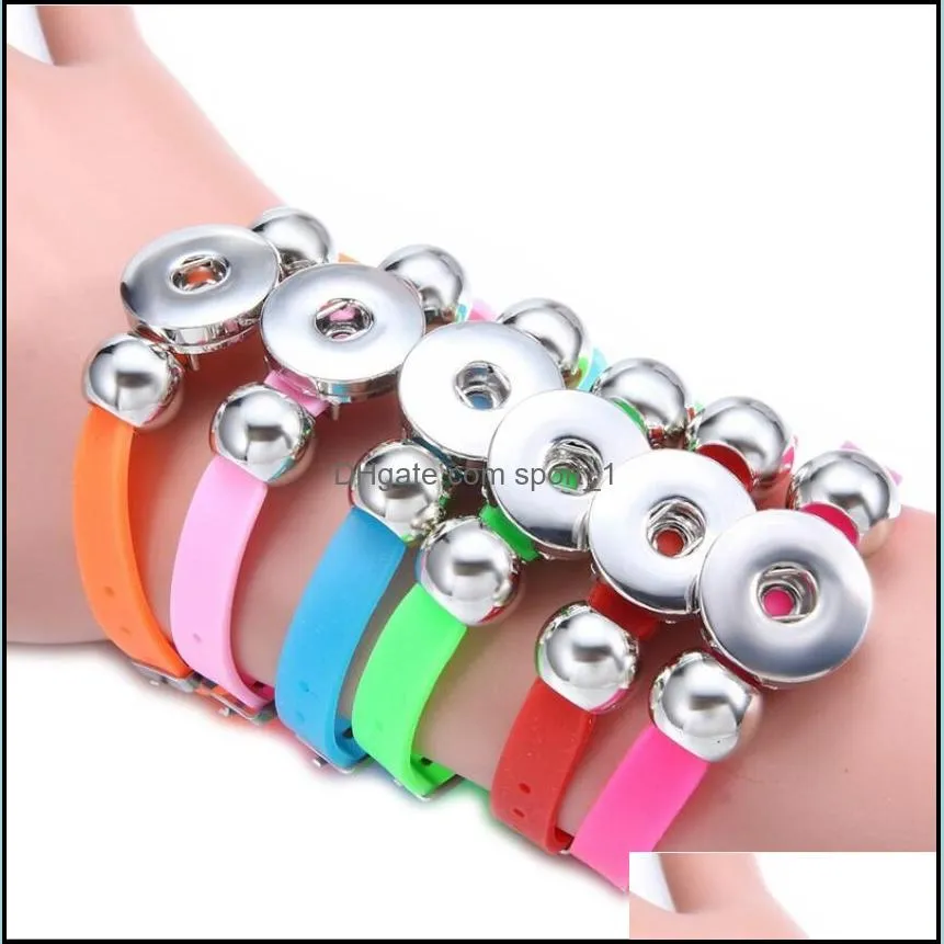 noosa snap bracelet jewelry candy color plastic silicone strand snap charm wristband fit diy 18mm snaps jewelry