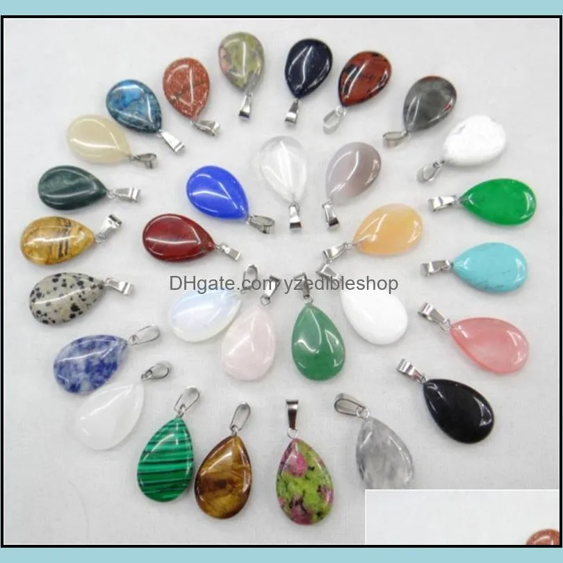 natural stone watar drop pendant charms fashion jewelry necklace earrings making findings wholesale