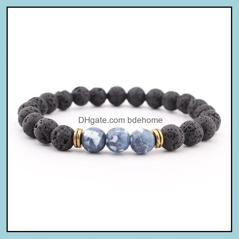  styles lava stone rainbow bead bracelet diy  oil diffuser bracelet for women men jewelry