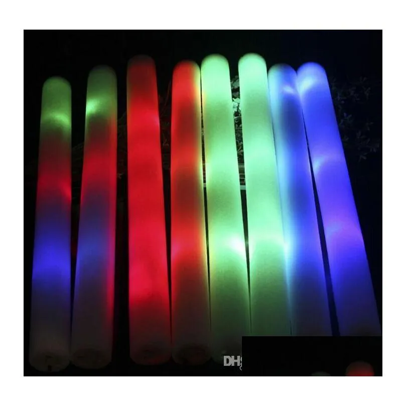 led foam stick colorful flashing batons red green blue light up sticks festival party decoration concert prop