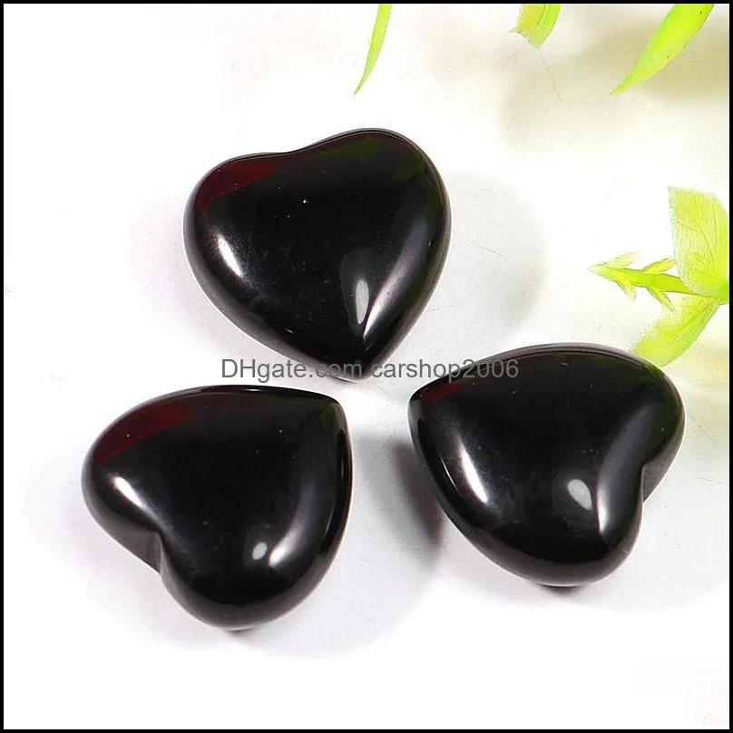 natural stone 25mm nonporous heart black onyx chakra healing stone guides meditation ornaments jewelry accessory