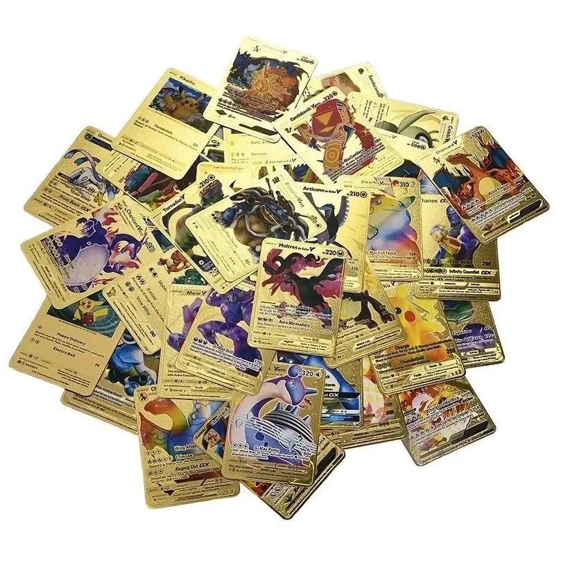 55pcs gold foil cards card game entertainment collection board game battle card elf english card manufacturer wholesale